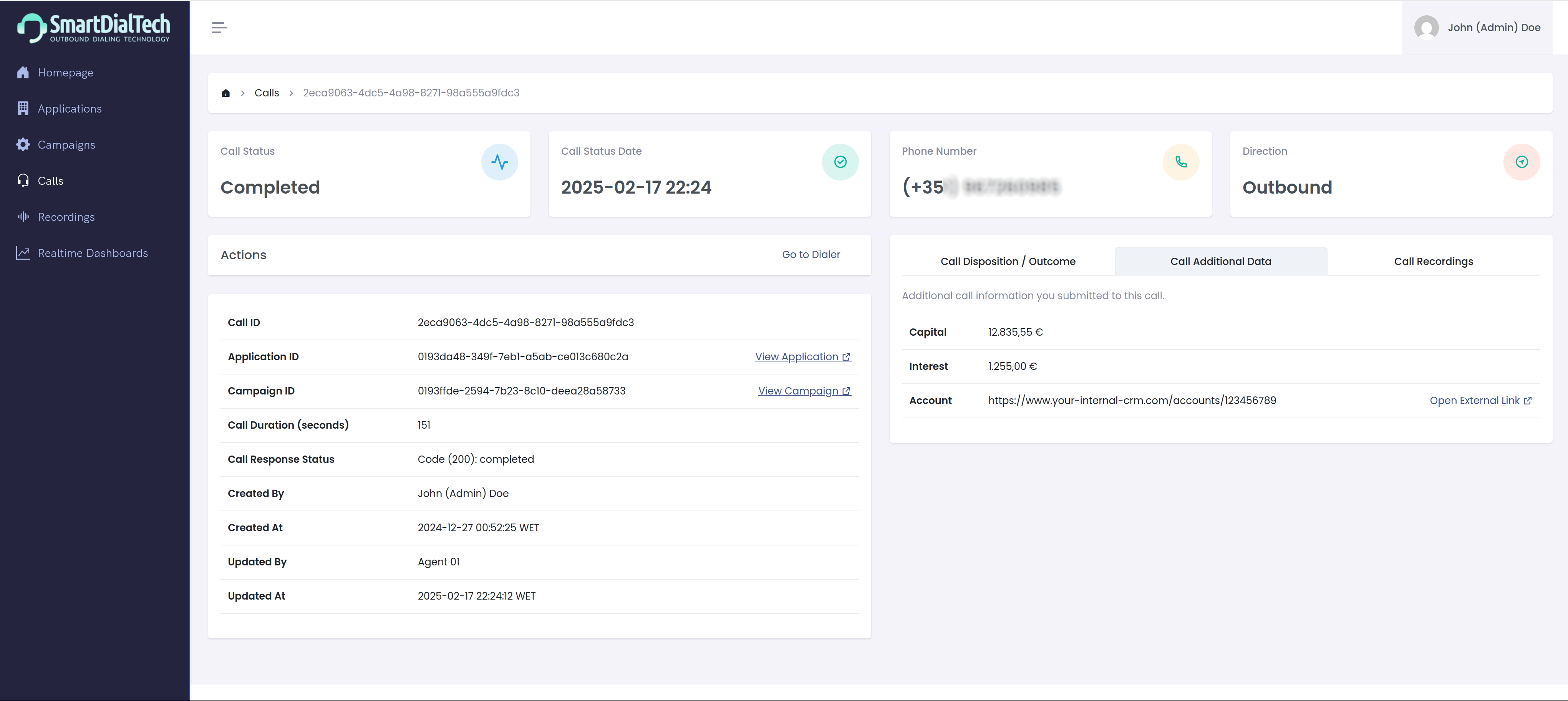 Call details — additional details